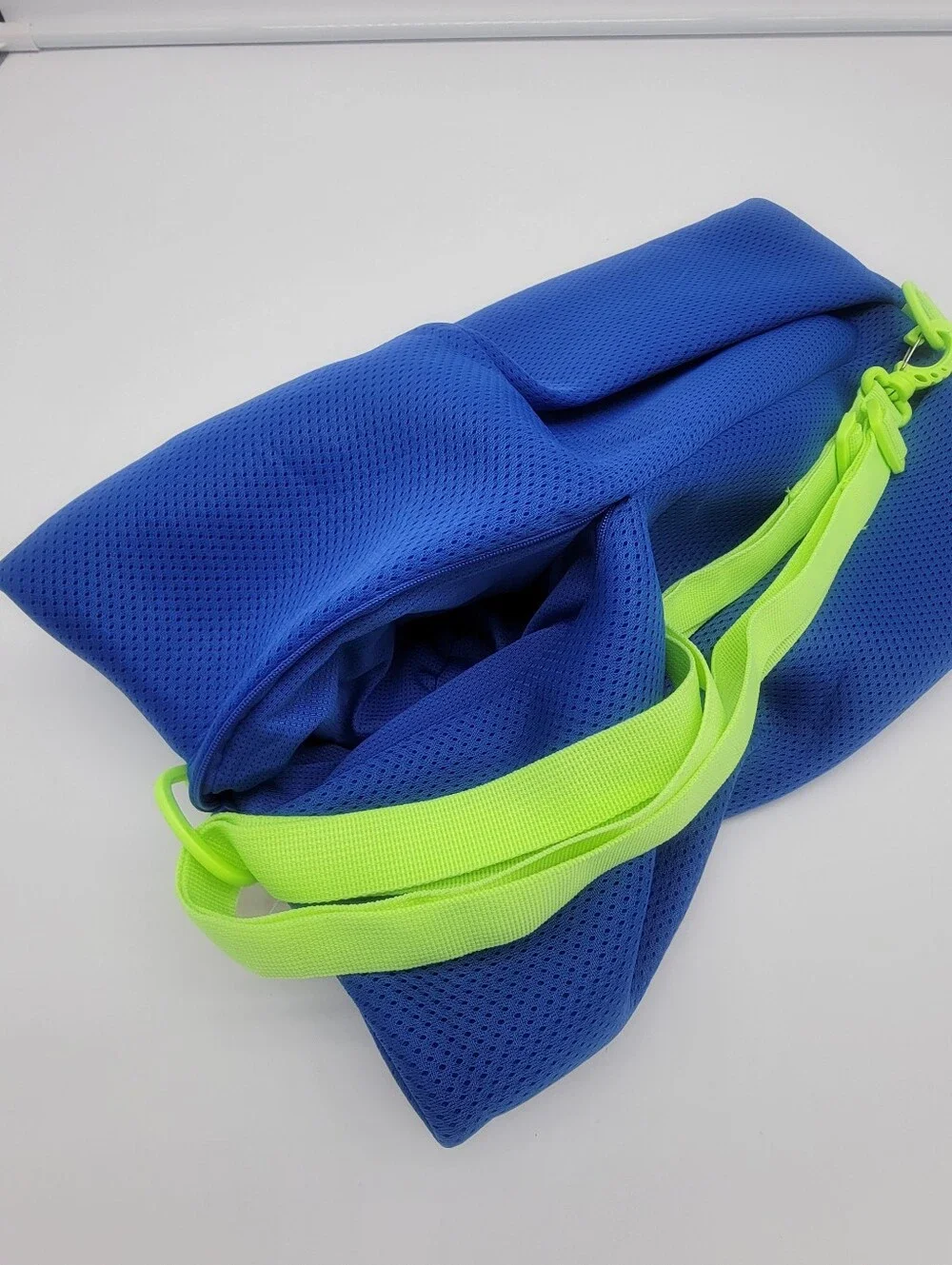 Royal Blue Neoprene Travel Pouch with Lime Zipper Tab